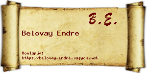 Belovay Endre névjegykártya
